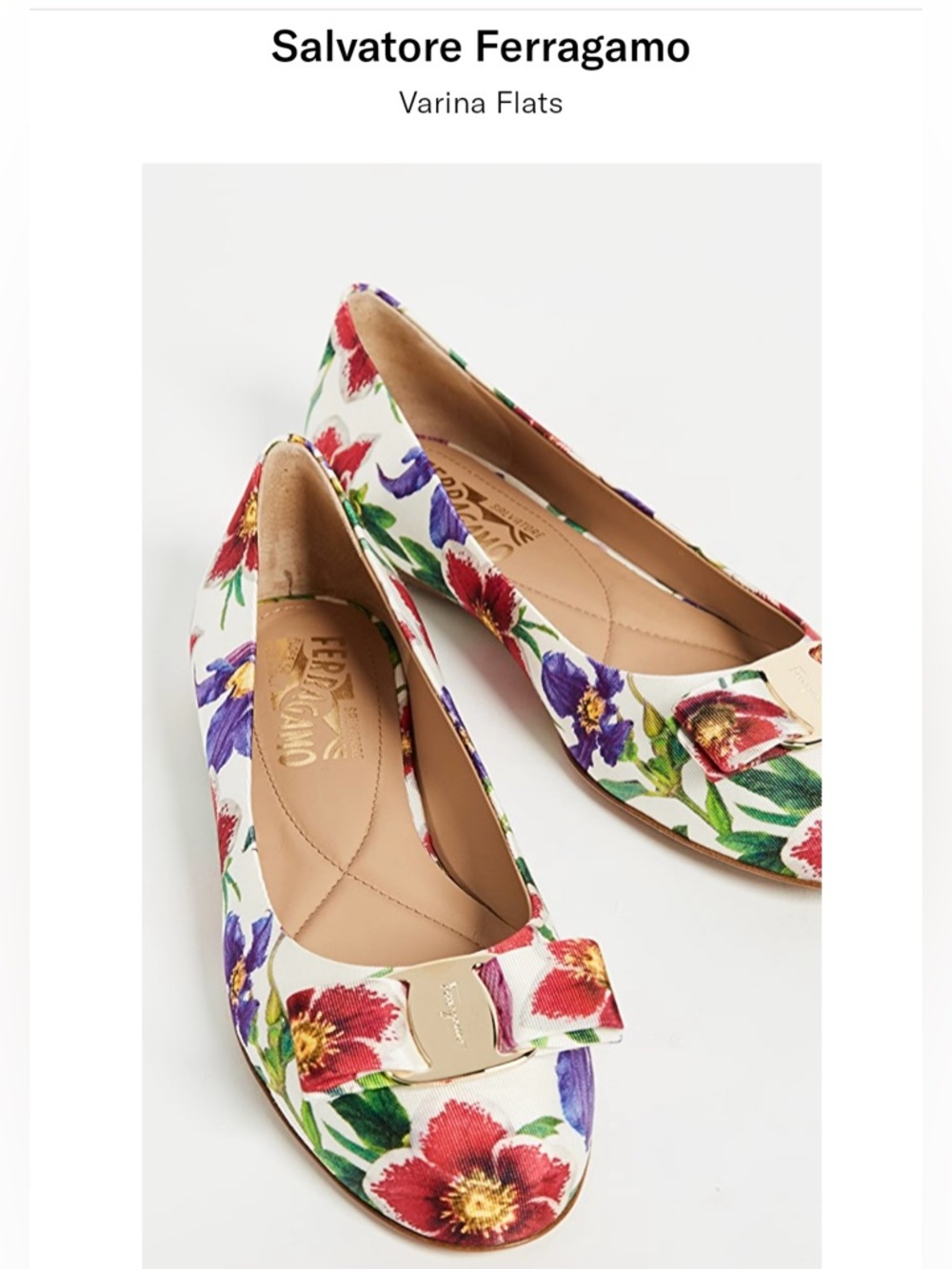 Ferragamo Varina Bow Flats - Floral Print